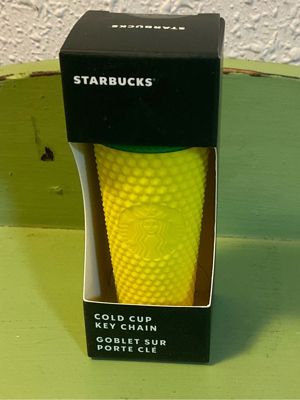 STARBUCKS KEYCHAIN Studded PINEAPPLE Cold Cup HAWAII Collection EXCLUSIVE NIB